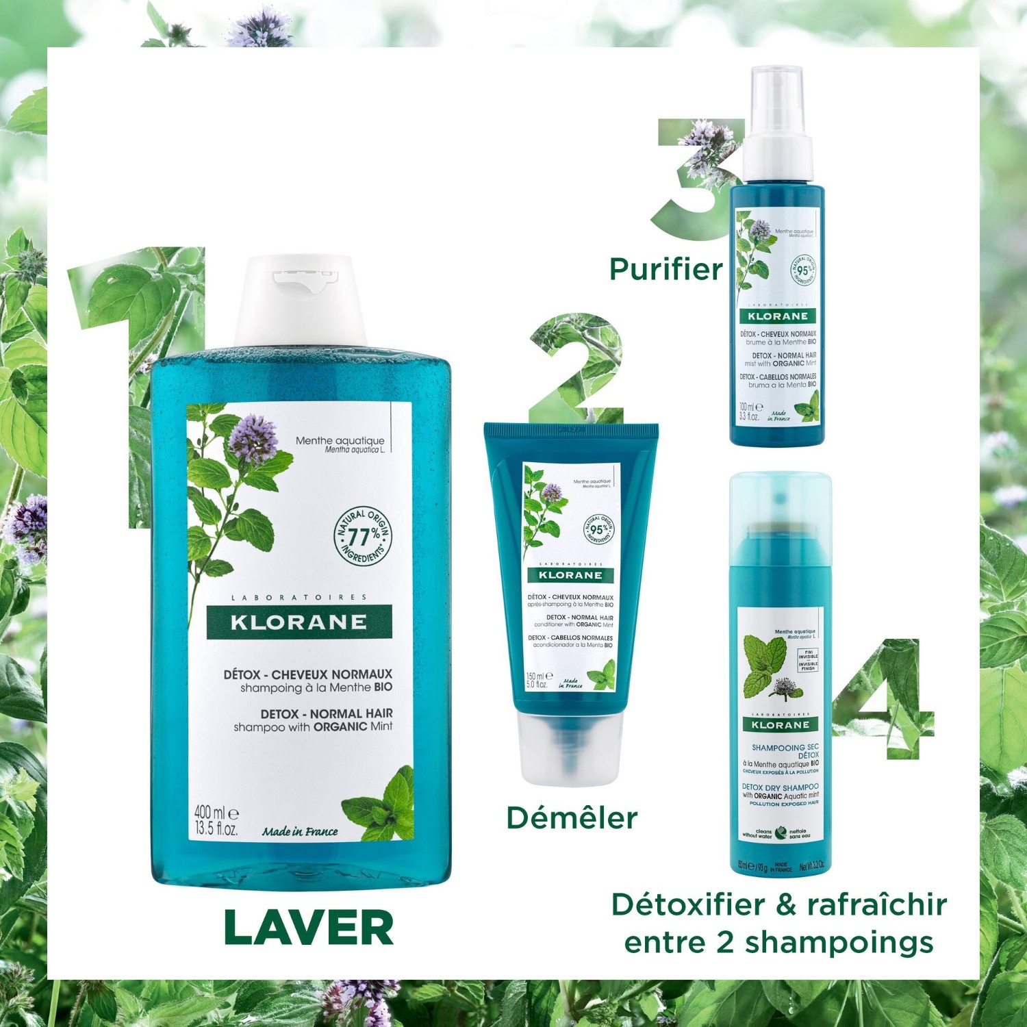 Klorane Shampoing à la Menthe aquatique BIO