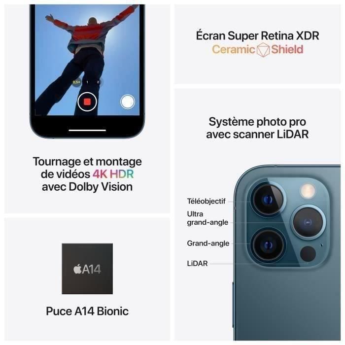 Apple iPhone 12 Pro Max 128 GB Azul Pacífico - Reacondicionado - Muy buen estado