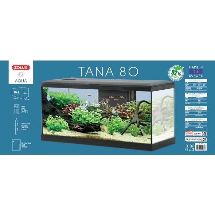 Acquario Zolux Tana LED da 80 cm, nero - Nero
