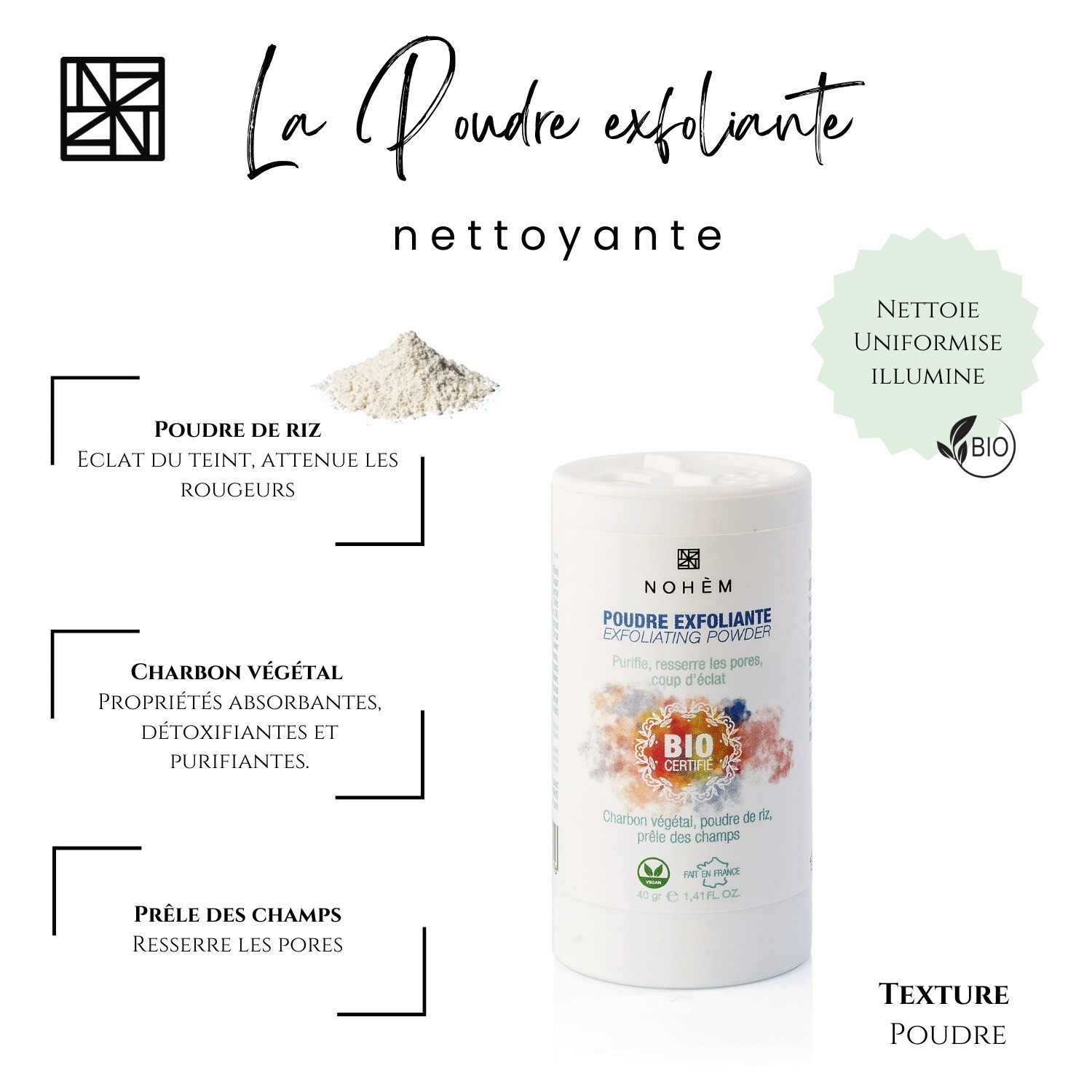 Nohèm Poudre exfoliante visage