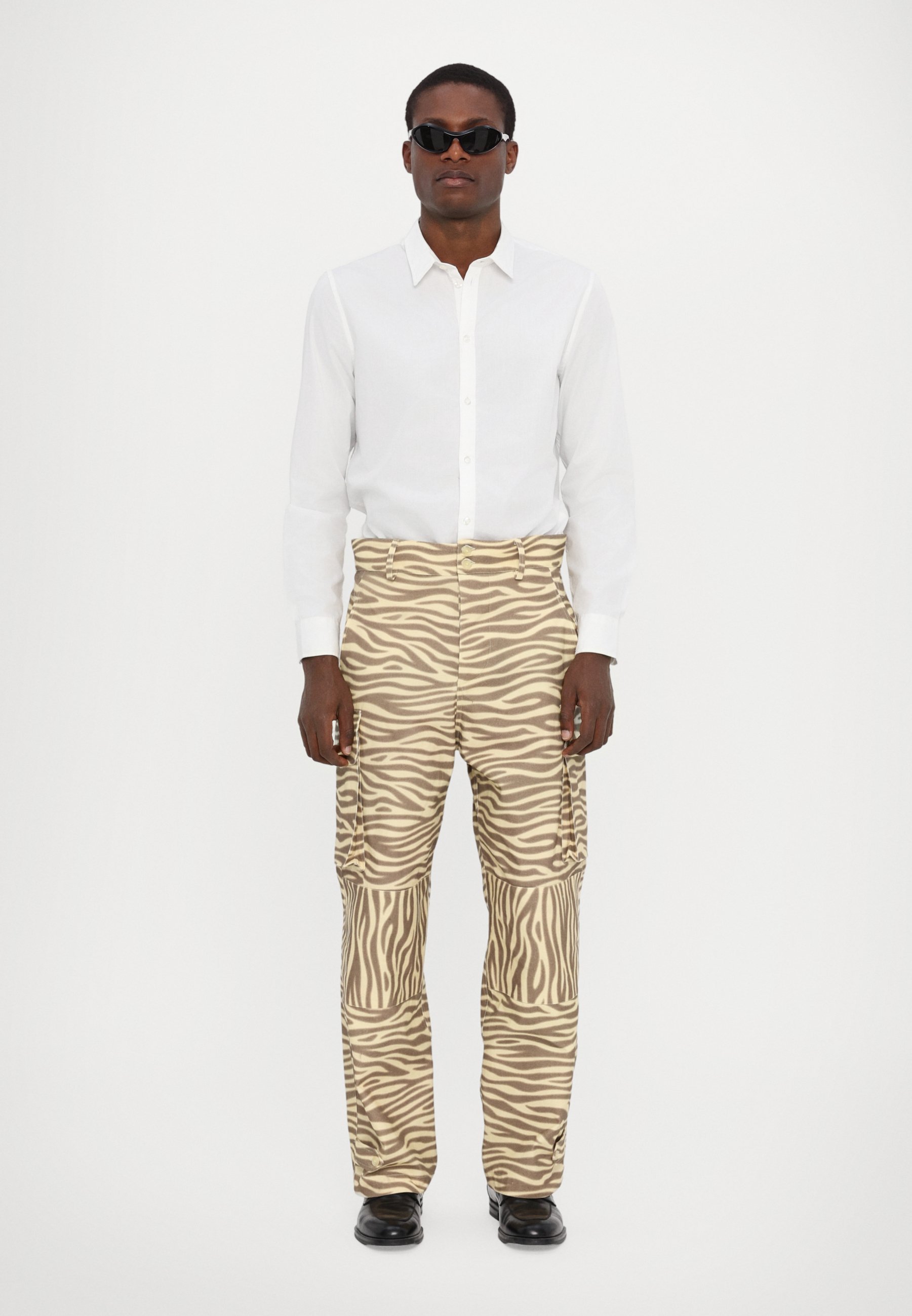 Pantaloni con stampa zebrata Bluemarble - Pantaloni - beige
