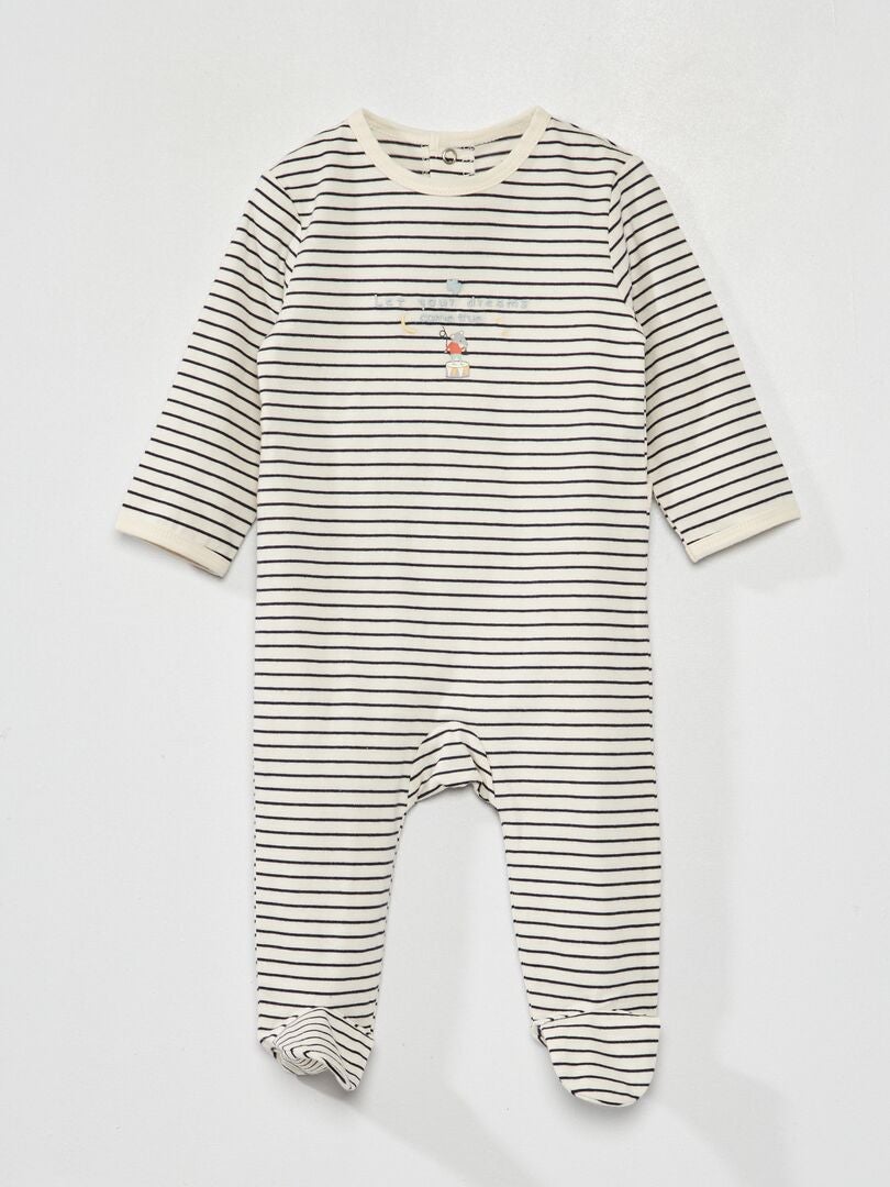 Jersey romper met print - BEIGE