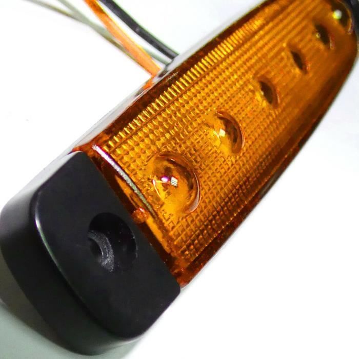 20 luces de posición laterales naranjas de 24 V para camión, remolque, camión volquete, semirremolque, caravana, autocaravana o caravana.