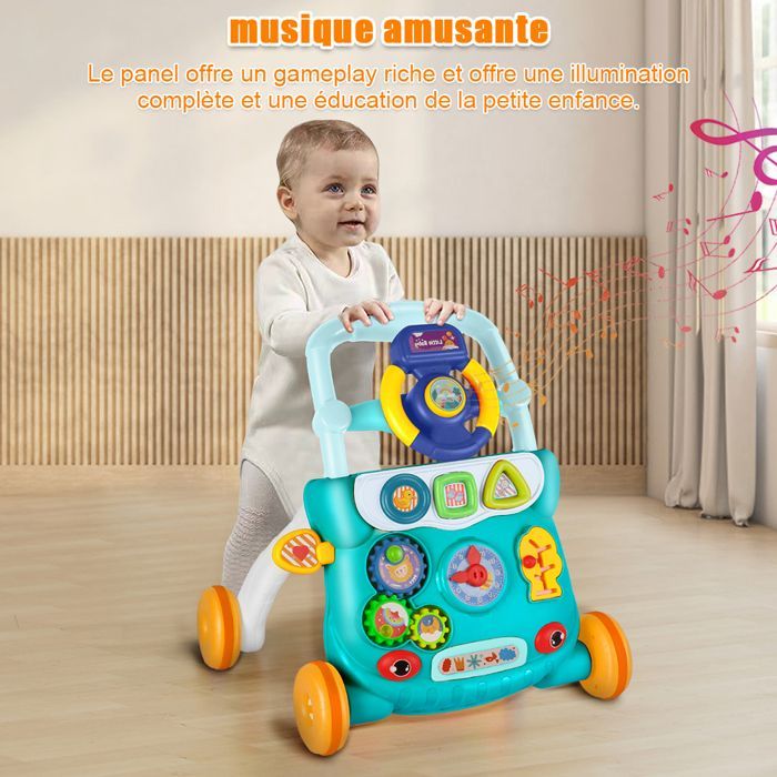 Trotteur pour bébé-MENGDA-Chariot pour tout-petits-Jouet d'activité et de développement-Avec musique-40*32*40.5cm-Vert