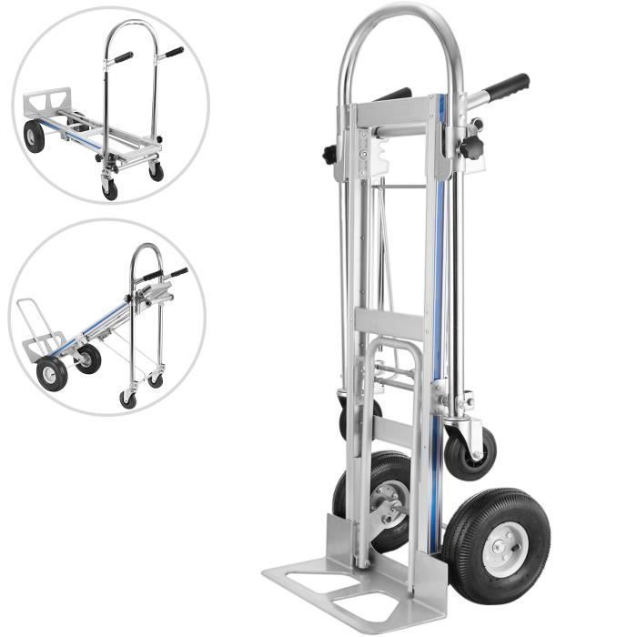 Carrello di trasporto 3 in 1 - VEVOR - Carrello a mano pieghevole multiuso in alluminio da 450 kg