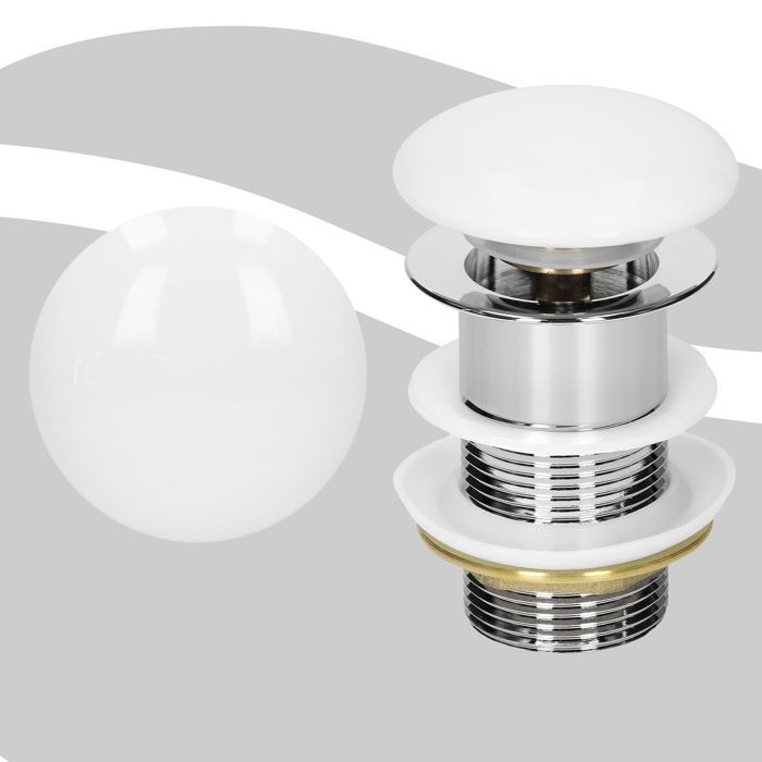 ML-Design Universal Sink and Toilet Drain Set without Overflow, Drain Plug Valve with Seals, Pop-Up Steel