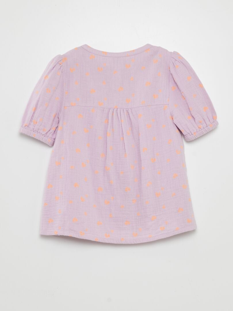 Blusa de gaze de algodão - ROXA
