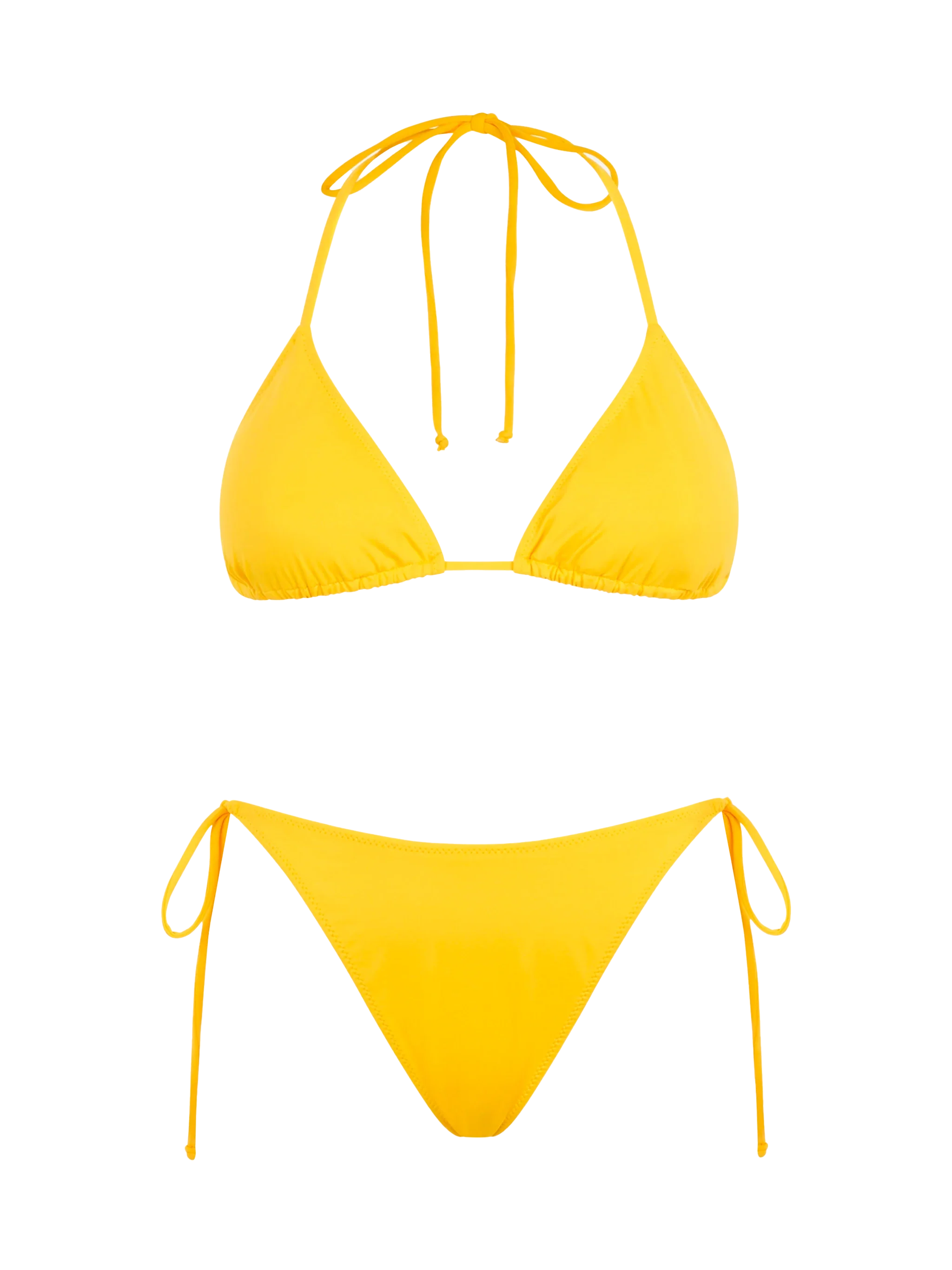 Dames gele driehoekige bikini