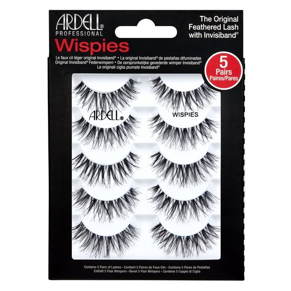 Umelé mihalnice Ardell Wispies čierne, 5 párov