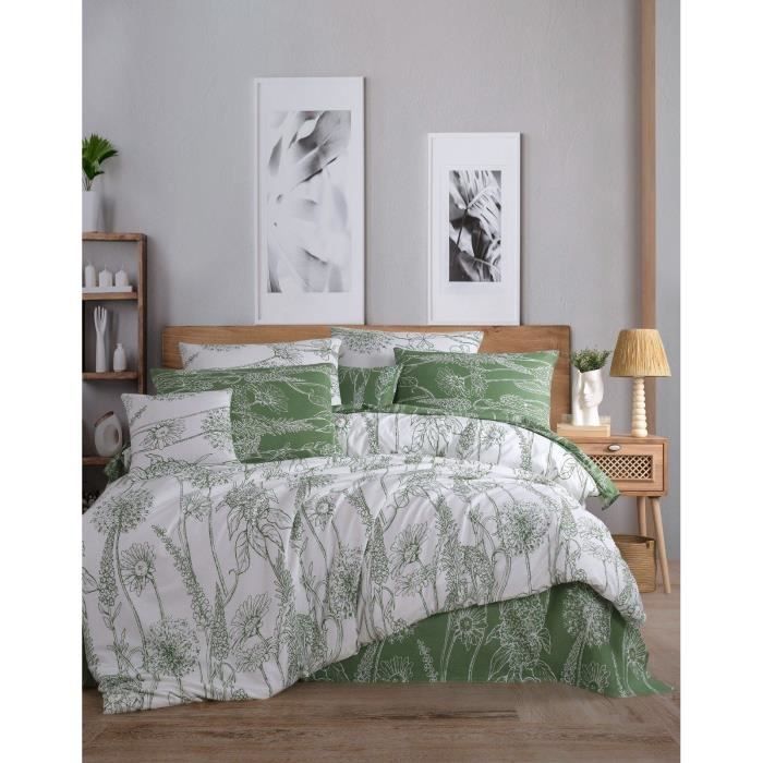 Bedding set - 1 duvet cover 220 x 240 cm + 2 pillowcases 60 x 60 cm - 100% reinforced cotton - White