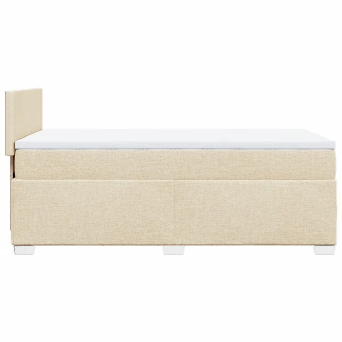 Estructura de cama con colchón - Maison Exclusive - 80x200 cm - Tejido color crema - Máxima relajación