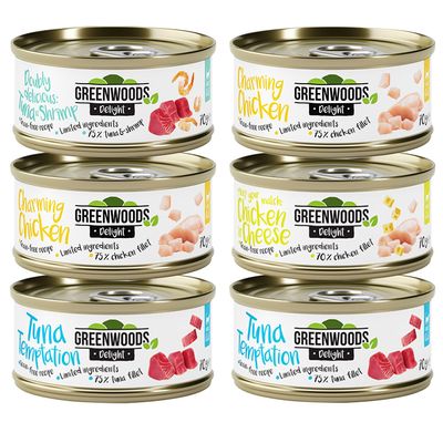 Greenwoods Delight Μικτή Δοκιμαστική Συσκευασία Κοτόπουλου / Τόνου 6 x 70 γρ.
