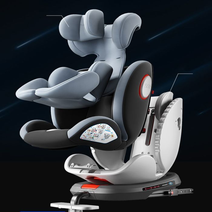 Silla de coche infantil giratoria Magic ZC Isofix - Fácil instalación - 0-12 años 36 kg - ECE R129 - C007 Gris