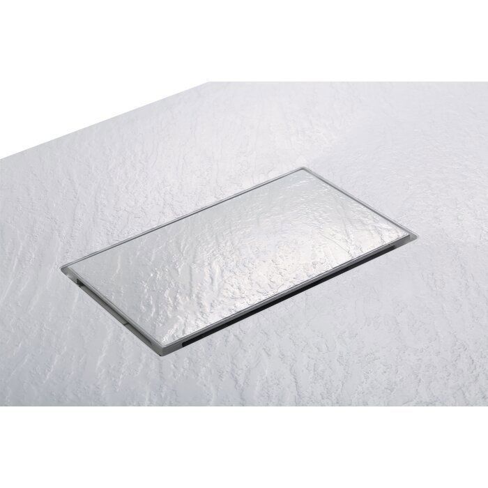 Shower tray - Gaia - Odyssea - Extra-flat - White stone effect - L. 120 cm - W. 80 cm