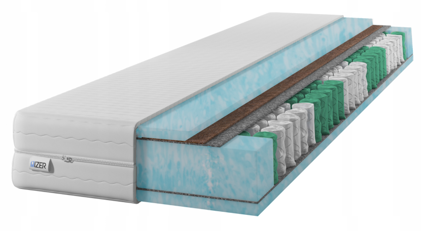 Materac sprężynowy GOLD Aqua   Kokos 70x200 21cm|7-stref | H3/H4 |