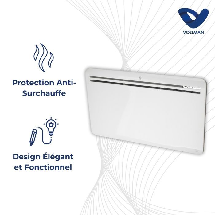 Voltman Wi-Fi-aangesloten droog gietijzeren inertieverwarming - Wit - 1500W