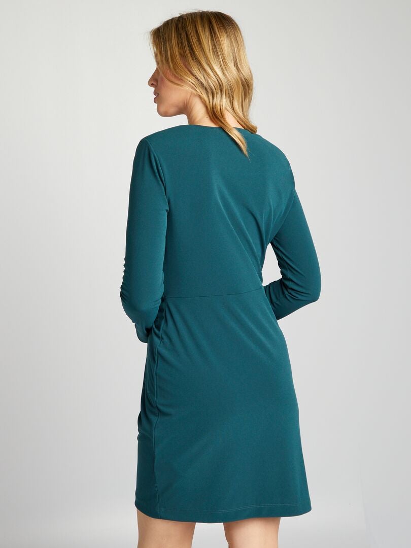 Vestido drapeado - VERDE