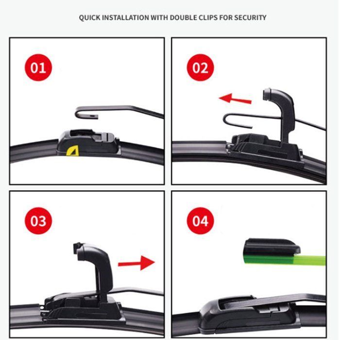 Parts - Windscreen wipers - Wiper blade refills - Adjustable rubber wiper blades - Car accessories