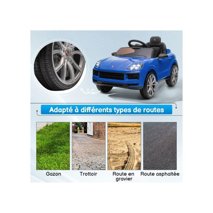 LALAHO 3-Gang-Elektroauto für Kinder – 12 V, lizenziert – Zwei Fahrmodi, Blau