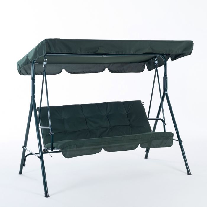 AVIOR 3-seater garden swing, metal, 152 cm seat, removable cushion cover, adjustable canopy. Ideal for garden and patio