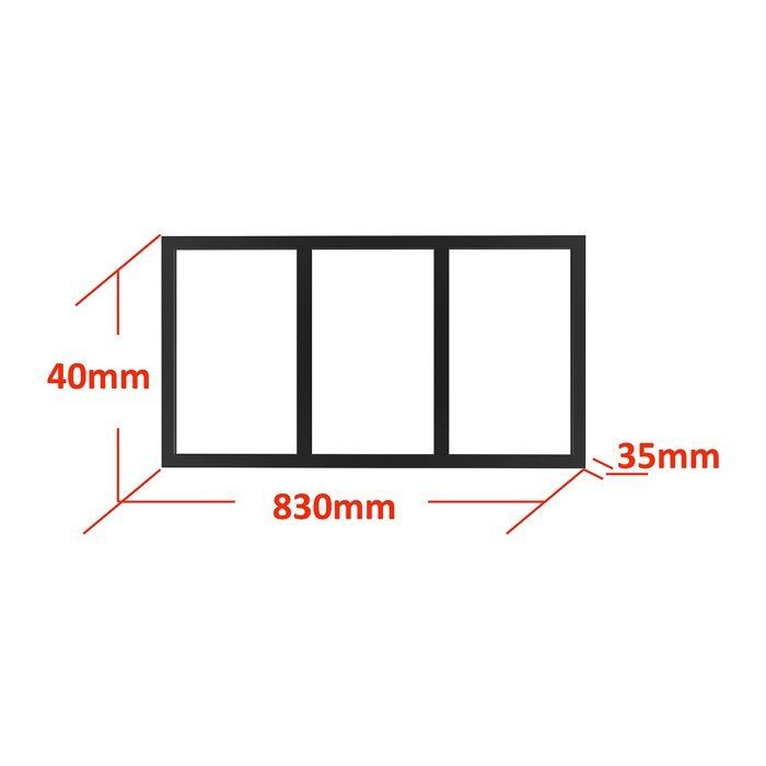 Imposte atelier en aluminium thermolaqué - L83 x H40 cm - Noir - BAYVIEW