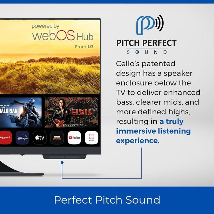 Smart TV senza cornice da 22 pollici - SUTEO - WebOS veloce - Altoparlante Bluetooth - Full HD 1080p