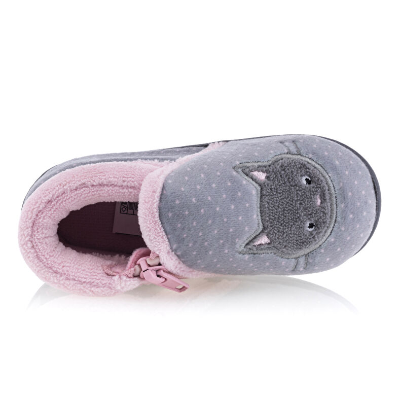Pantufas cinza para bebê menina