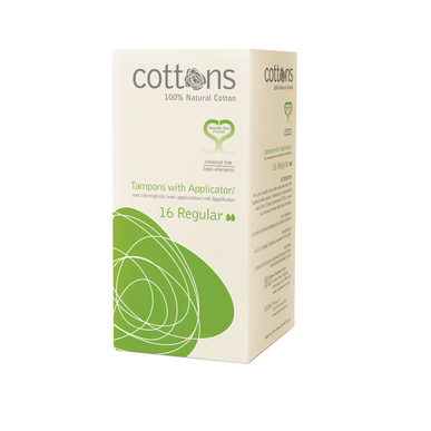 Cottons Tampons with Application, 100% Regular Cotton, 16 units.