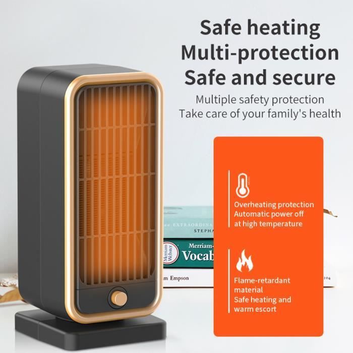 Aquecedor auxiliar MIOLOE - PTC 500W - Proteção contra tombamento - Silencioso - Compacto
