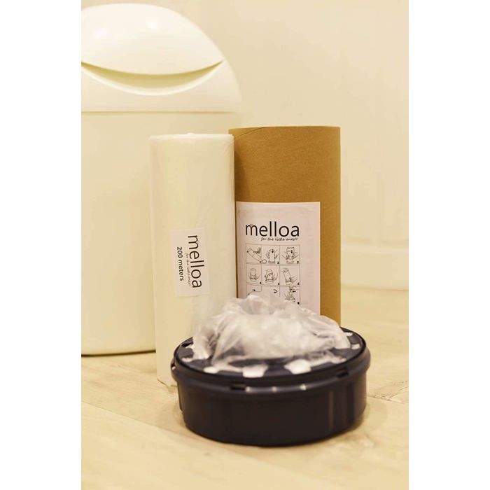 Filme de Refil para Cesto de Fraldas Melloa – À prova de odores, compatível com Tommee Tippee Sangenic & Tec, Simplee, Twist & Cli