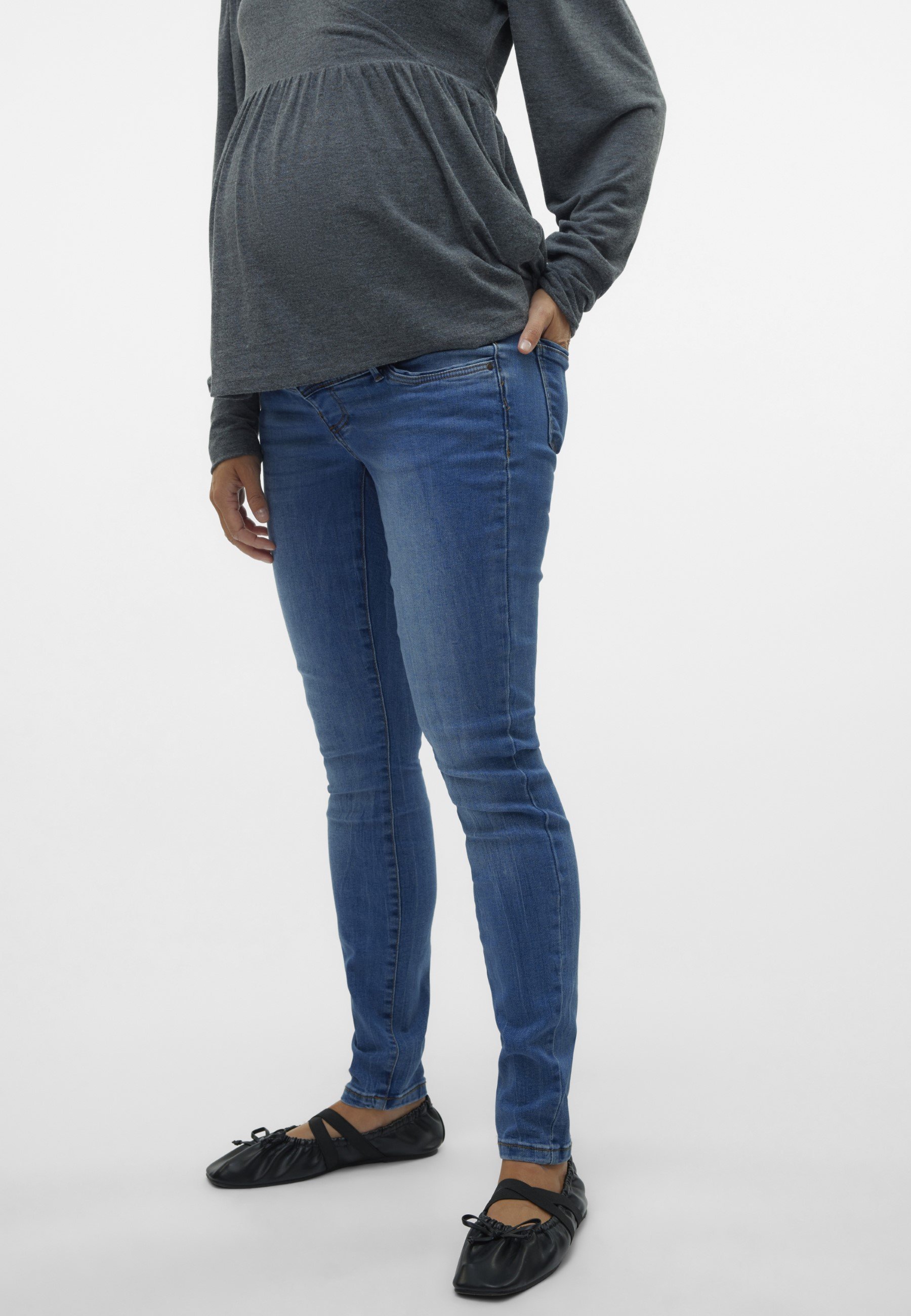 MAMALICIOUS MLMILA - Jeans slim fit - denim blu medio