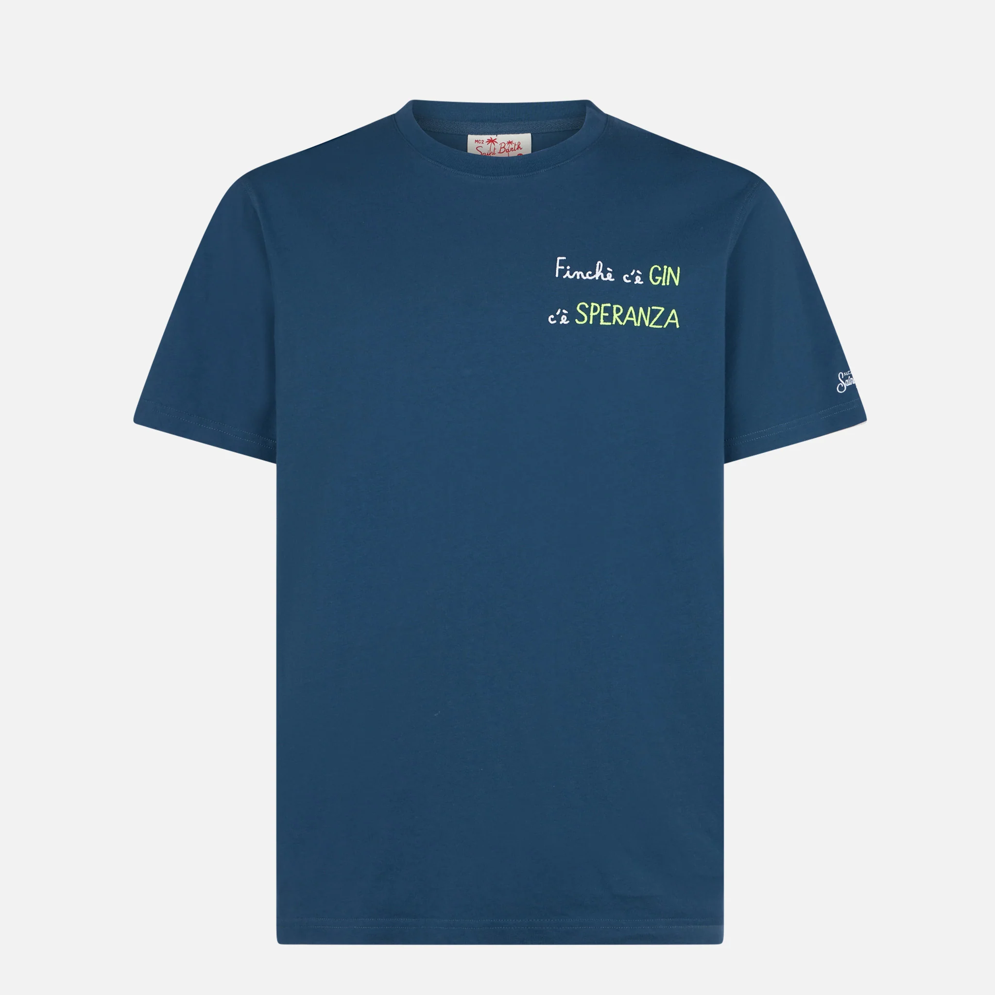 Heren katoenen T-shirt met borduursel 