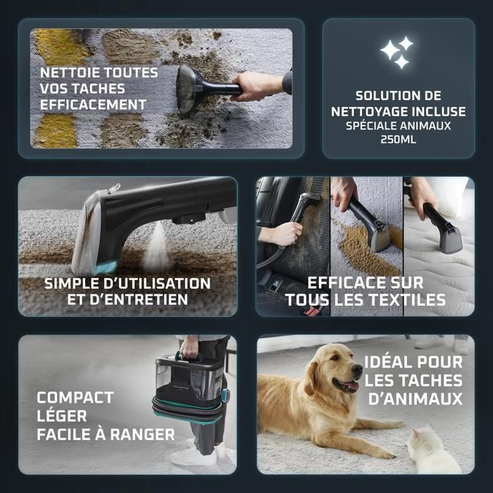 Rowenta, Shampouineuse, Détacheur nettoyeur de tapis rapide/facile, Clean It, IN5020F0