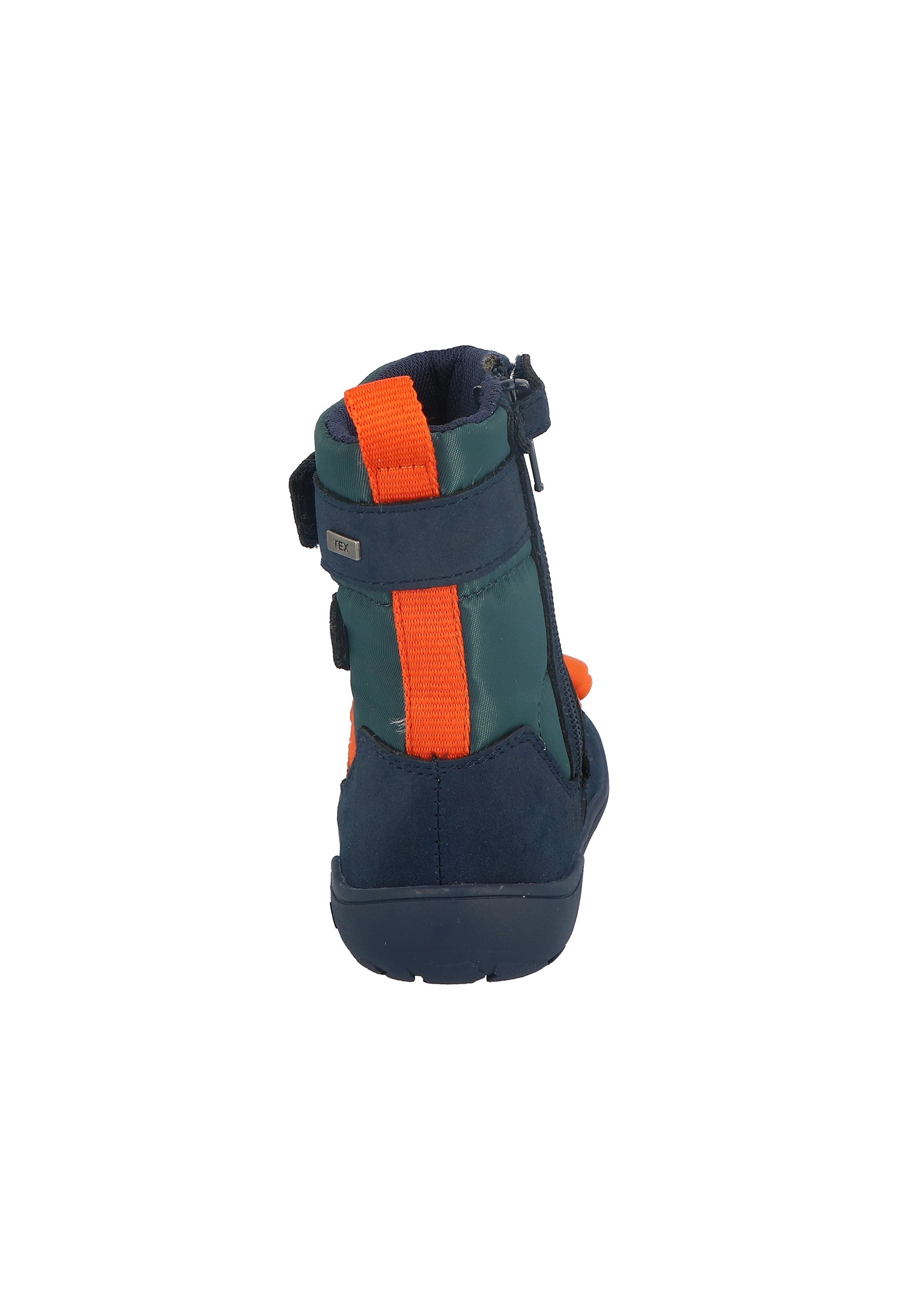 Lurchi JACE BAREFOOT TEX UNISEX - Enkellaarsjes met vetersluiting - petrol/oranje