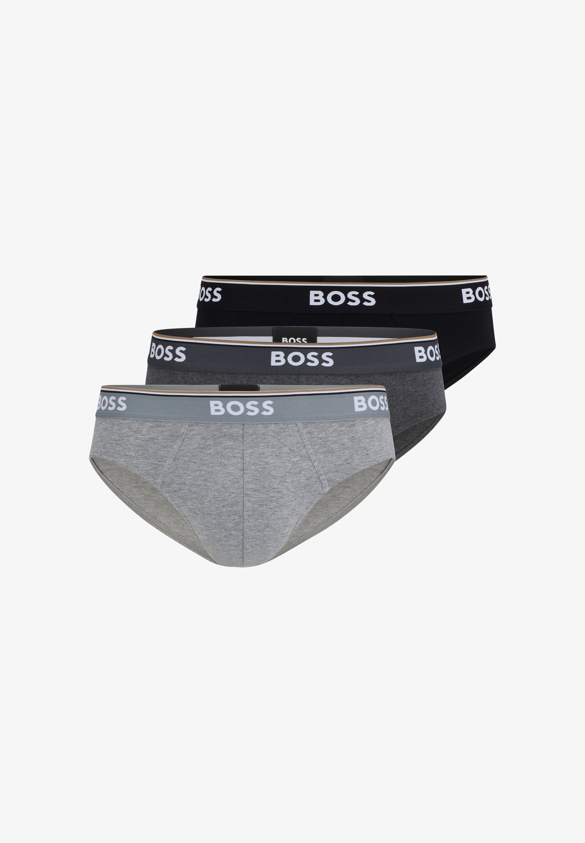 BOSS BRIEF POWER 3 PACK - Majtki - rozpinane, szare