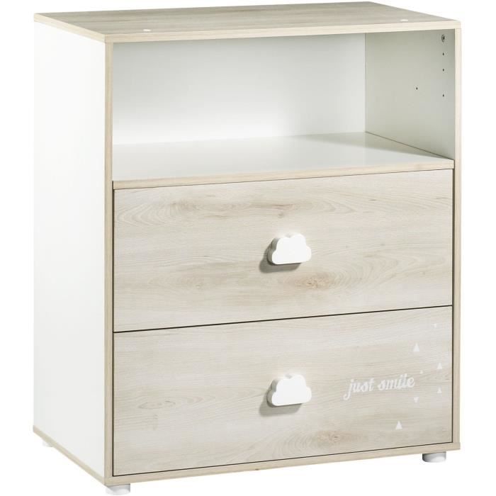 Set completo per cameretta neonato - Lettino 120x60 e fasciatoio - PREZZO BABY - SMILE - Frassino e faggio