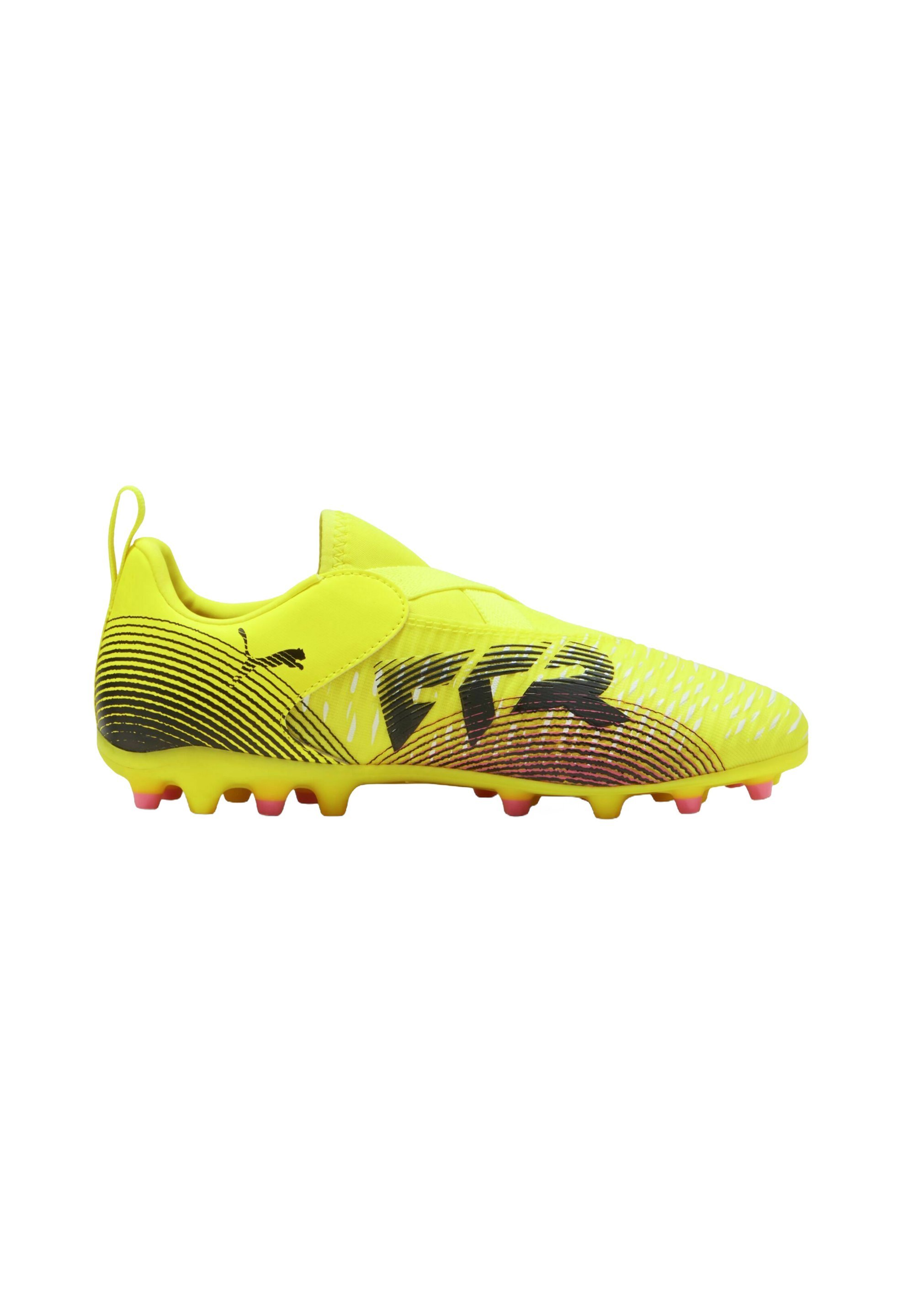 Puma FUTURE MATCH - Kopačky na pevný povrch - žltá, alert čierna, slnkom zasiahnuté