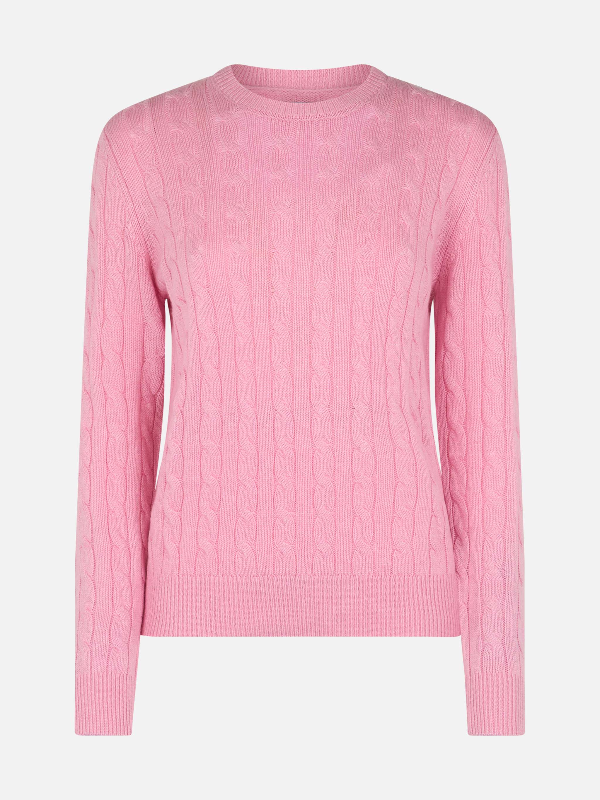 Maglione da donna in misto kasjmier rosa Sorbonne