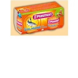PLASMON Saumon et légumes homogénéisés Plasmon, 2 pots de 80 g, aliment pour bébé