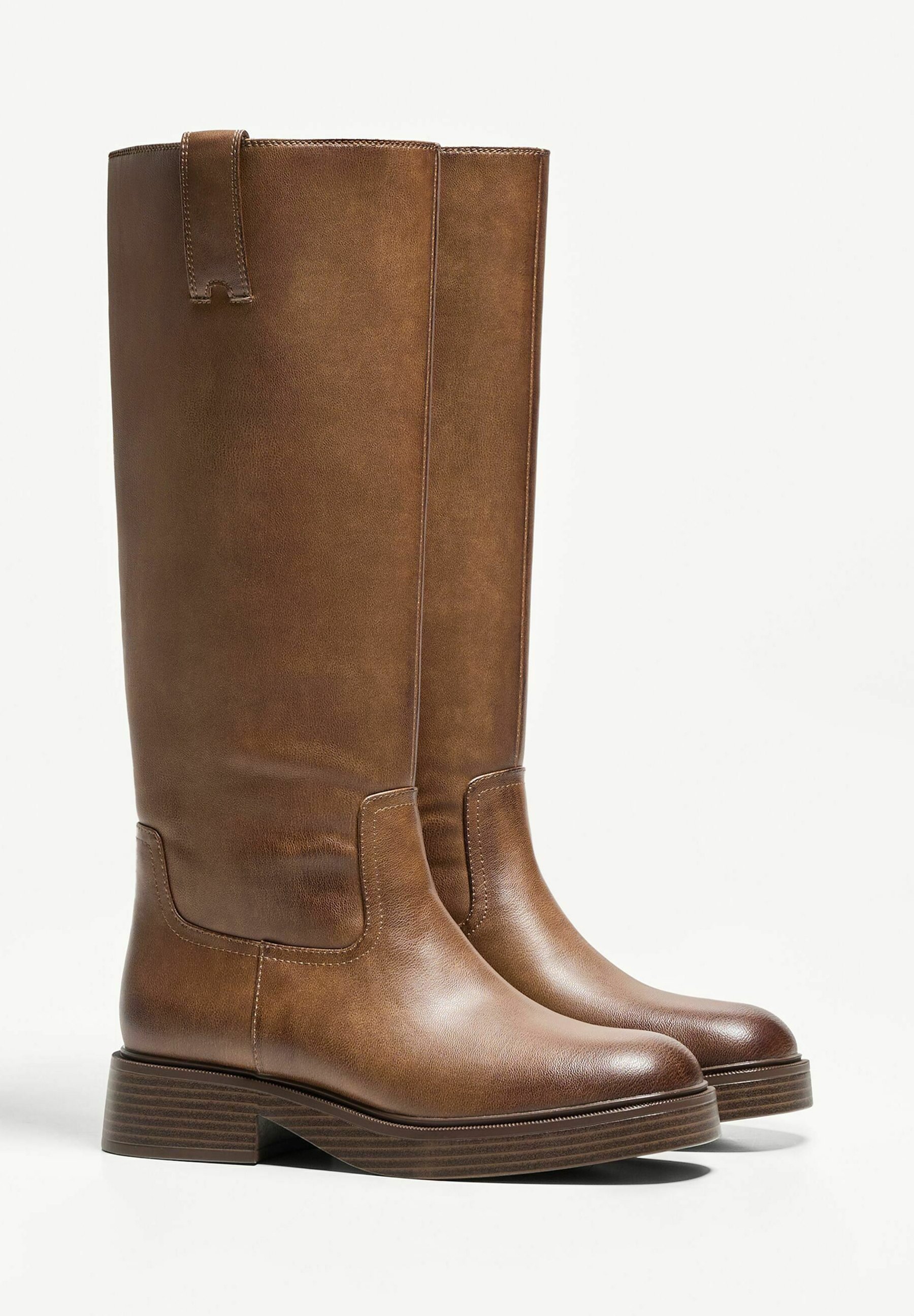 Bershka EQUESTRIAN-STYLE - Stivali con plateau - marroni