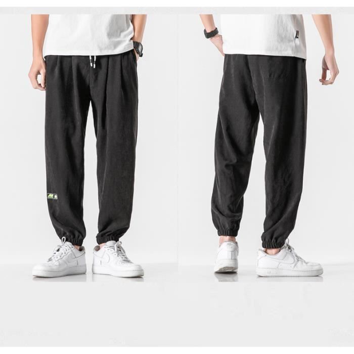 Pantalones deportivos para hombre - Cómodos pantalones de jogging negros - Transpirables para fitness en interiores