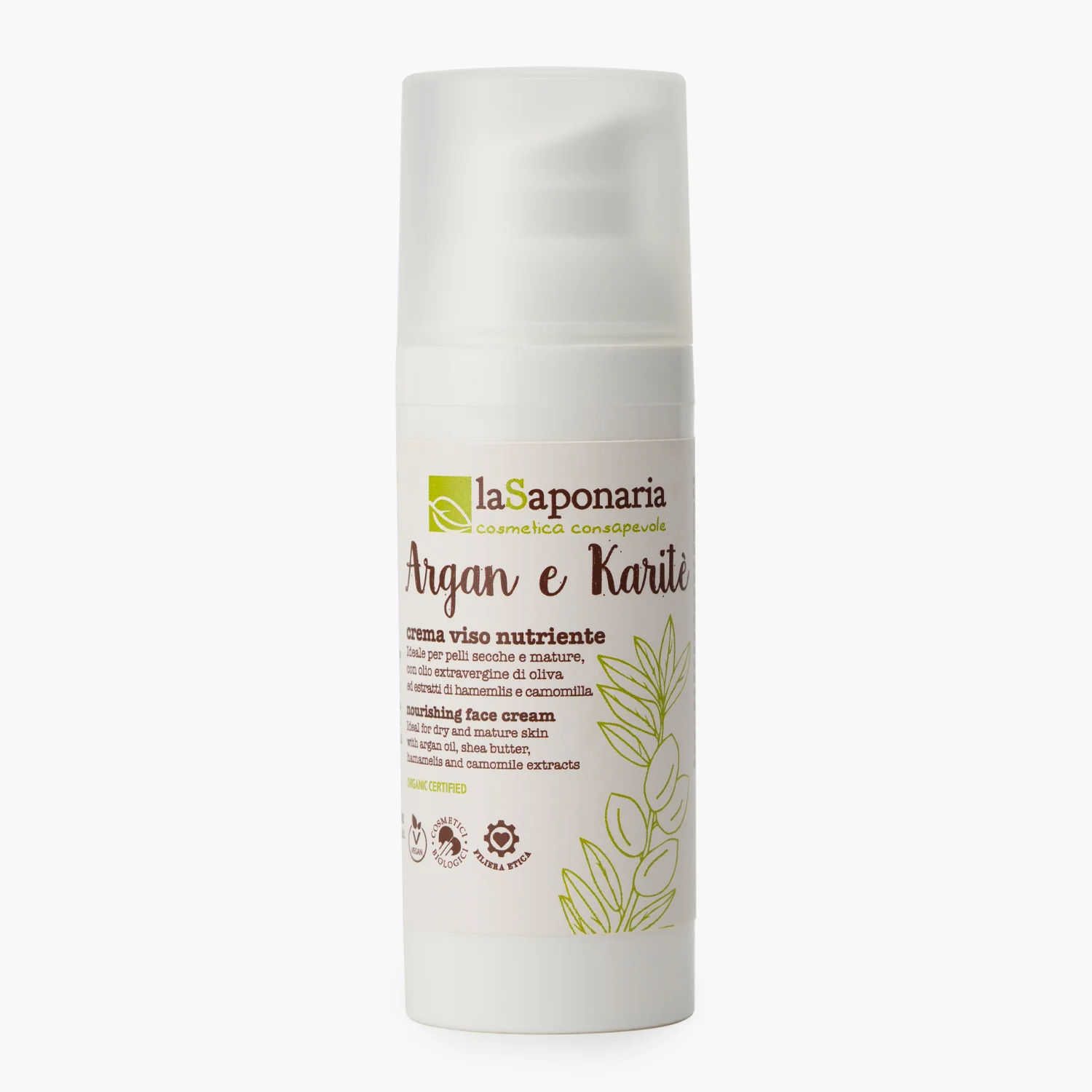 Argan Crema viso nutriente Argan e Karitè - Tratt.viso 24 ore nutriente