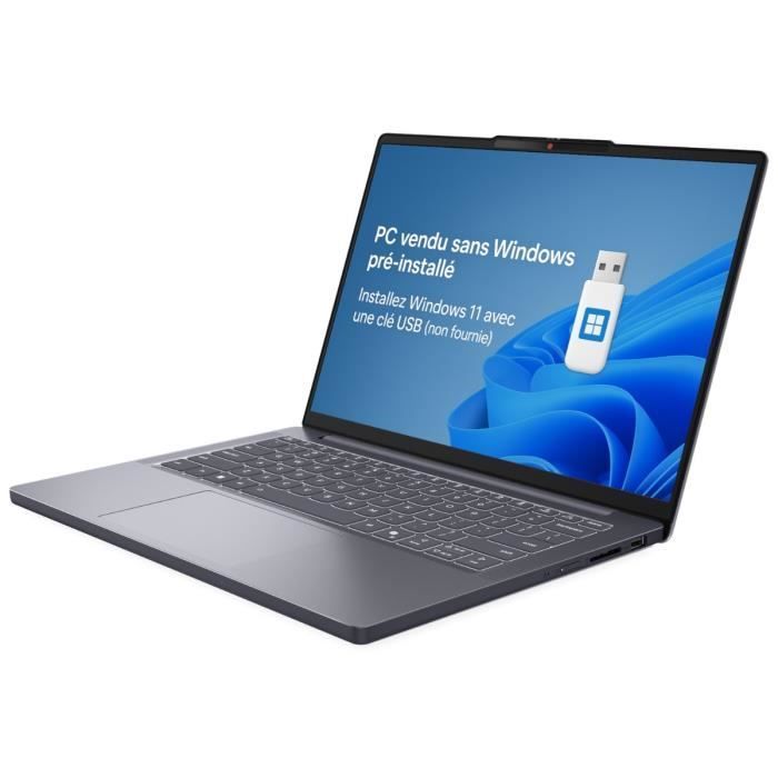 Laptop LENOVO IdeaPad Slim 3 14IRH10 | Senza Windows - Schermo OLED WUXGA da 14'' - Processore Core i5-13420H - 16 GB di RAM - SSD da 512 GB - Colore: AZERTY