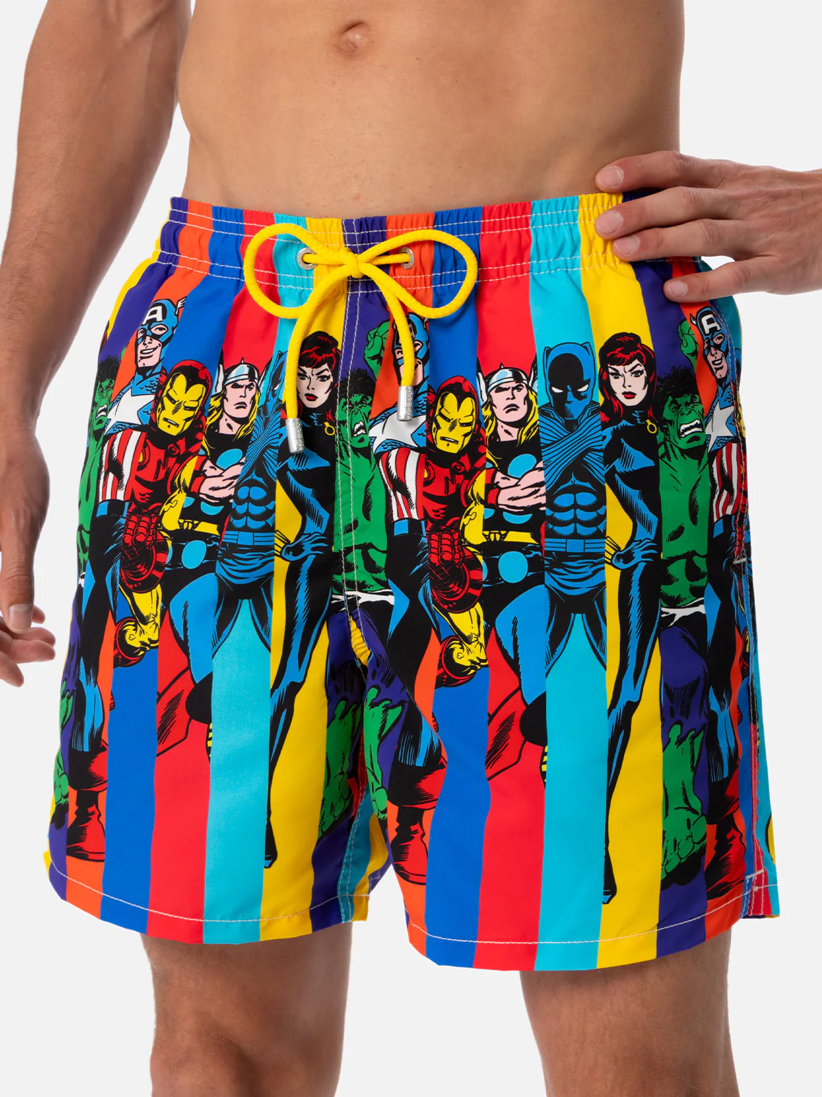 Men's Gustavia Mid-Length Swim Shorts | Marvel Special Edition Print | Elastic & Adjustable | Classic Fit | Sustainable Swimwear | MC2 Saint Barth