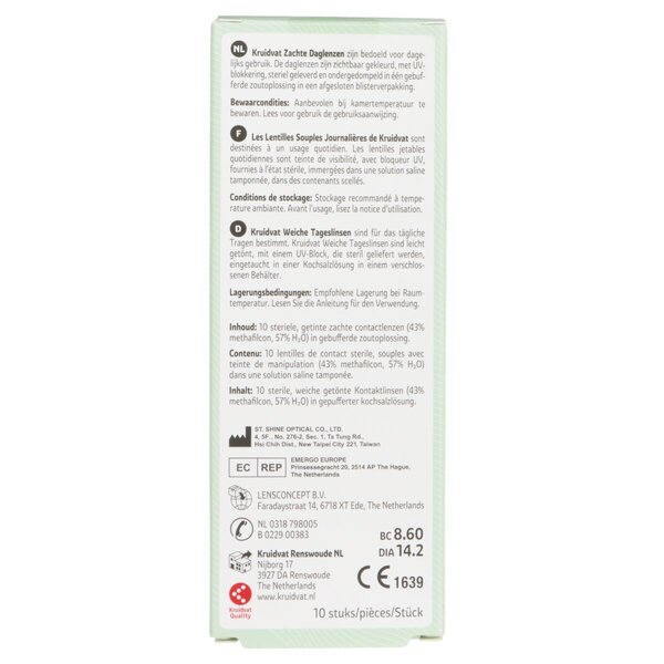 Lentilles de contact souples journalières Kruidvat Opticare -6.00<br>Dispositif médical - 10 unités