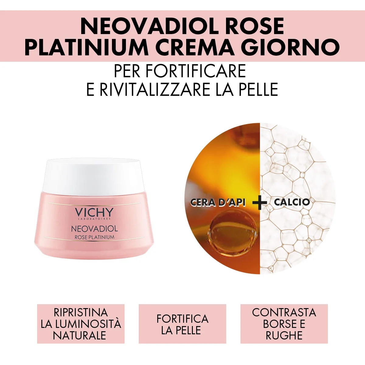 VICHY Neovadiol Kerstcadeauset 2023: Neovadiol Meno 5 Bi-Serum serum + Neovadiol Rose Platinium dagcrème + Neovadiol Rose Platinium nachtcrème.