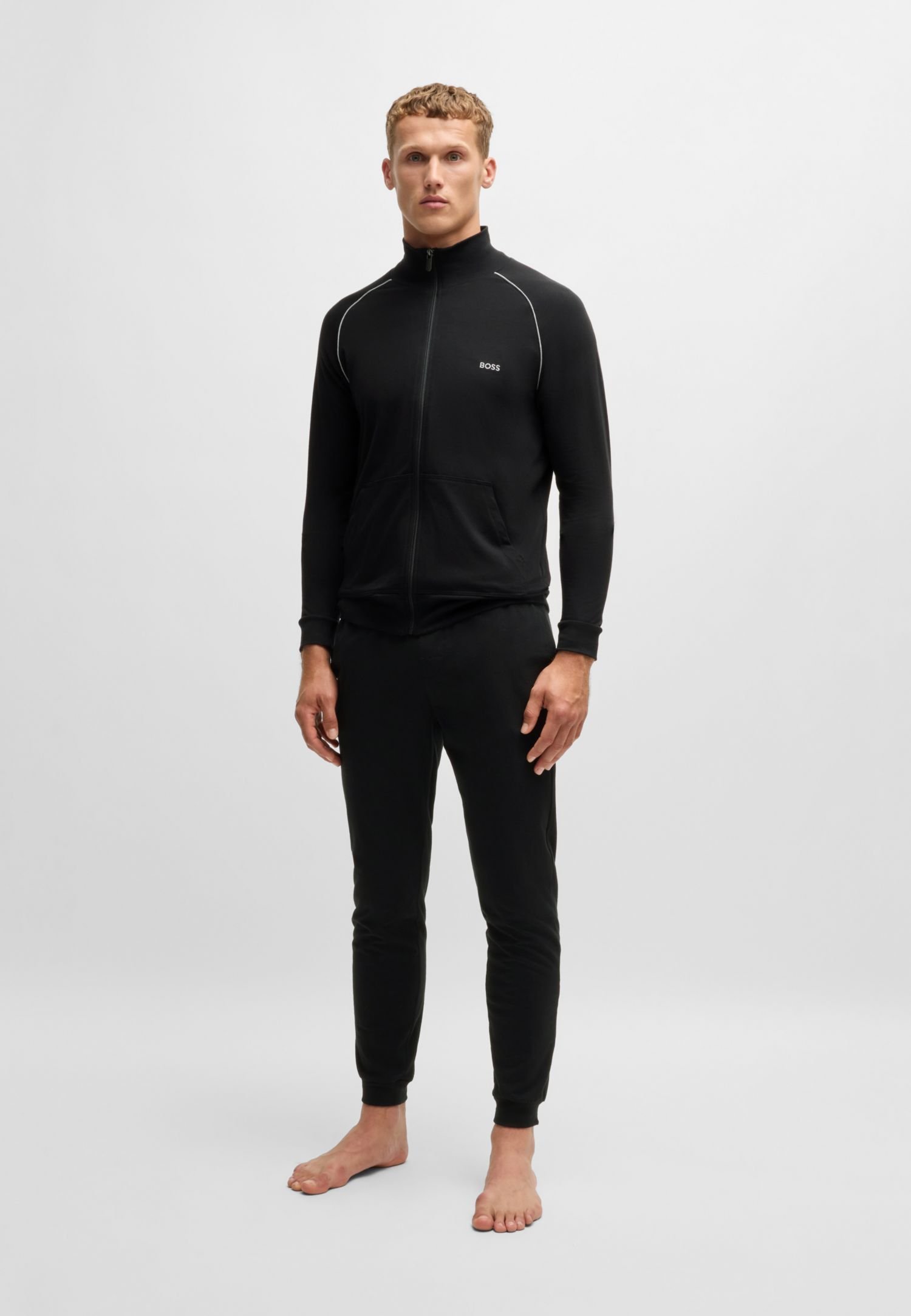 BOSS MIX & MATCH ZIPPER , STRETCH - Mikina na zip - schwarz