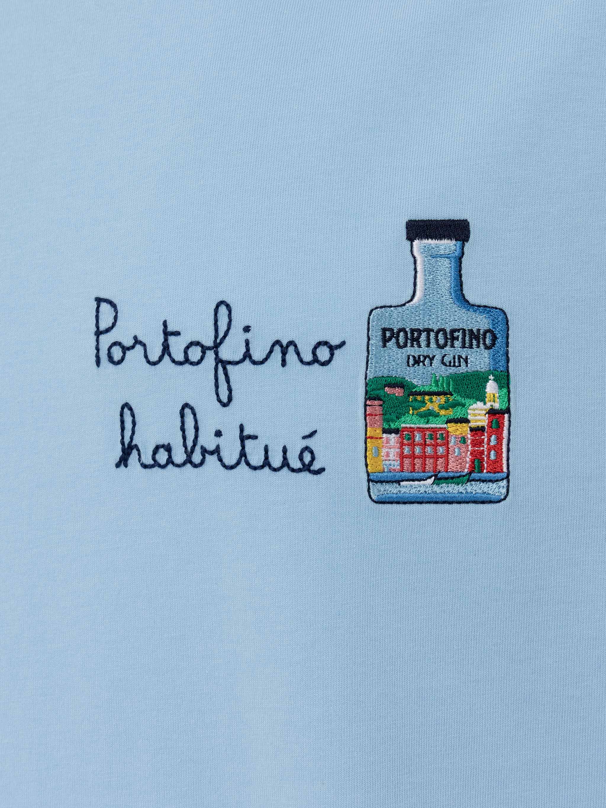 Heren katoenen T-shirt met Portofino-borduurwerk | PORTOFINO DRY GIN