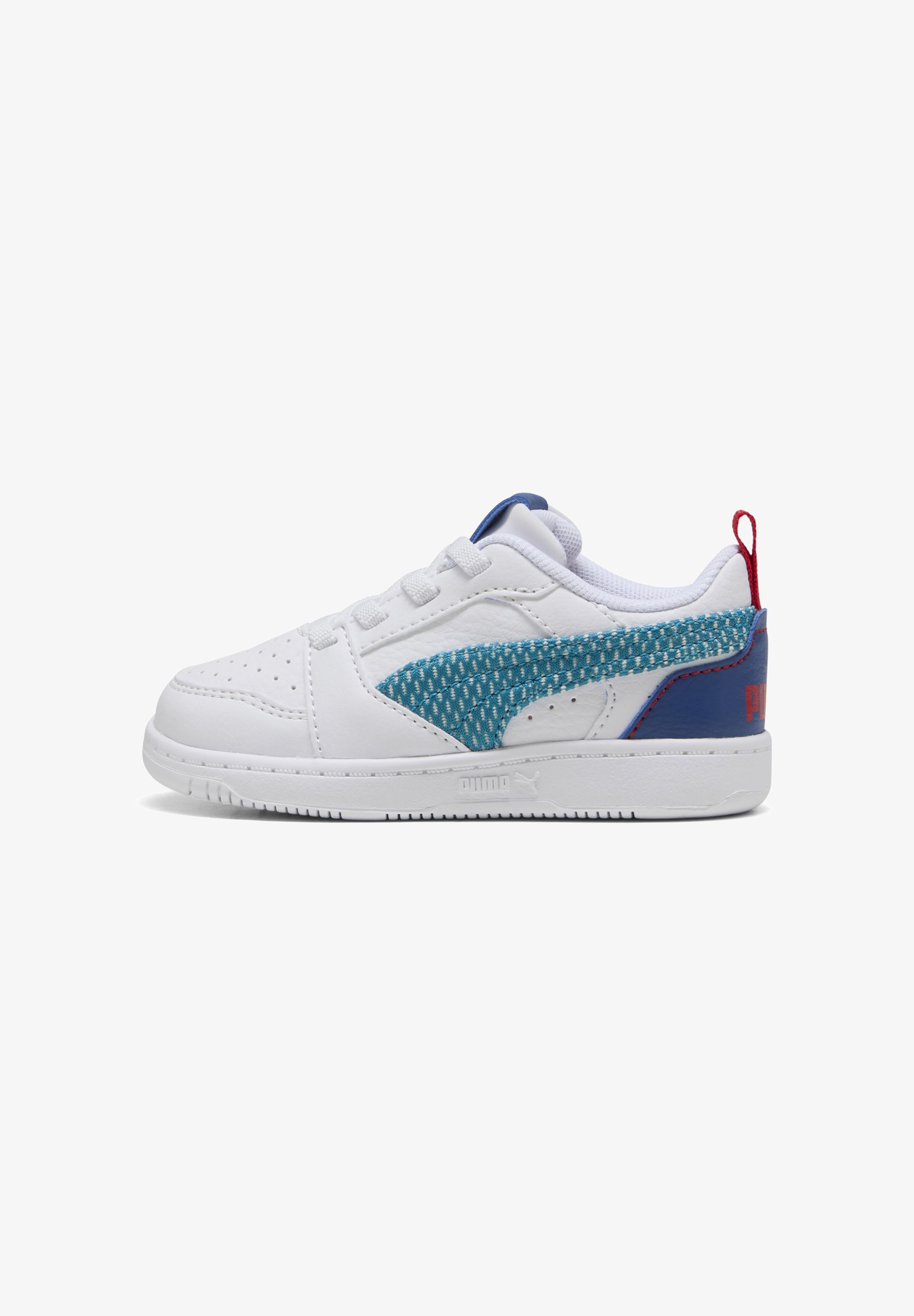 Puma REBOUND FUN SNEAKERS - Dětské boty - white/tropical blue/clyde royal