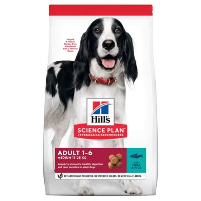 Hill's Science Plan Adult 1-6 Medium με τόνο και ρύζι
